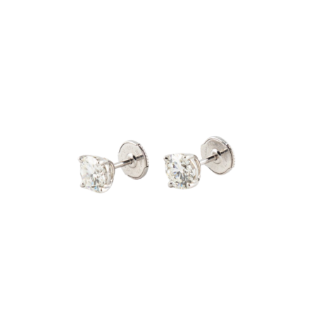 Clous d’oreilles or gris et diamant 0,93 carat