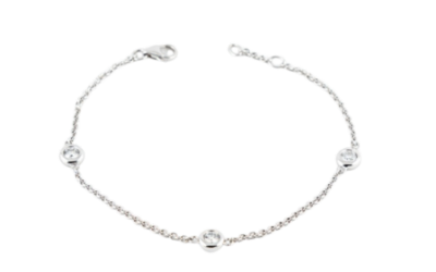 Bracelet or gris et diamant