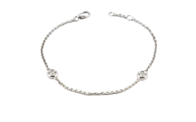 Bracelet or gris et diamant