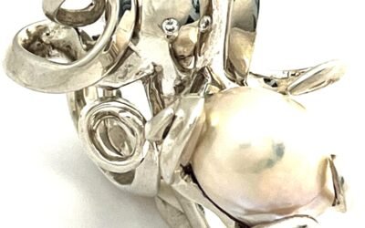 « Pieuvre » bague deux doigts en argent