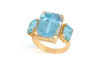 Bague topaze et zircons