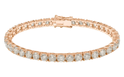 Bracelet ligne tennis or rose diamants 2,90 carats