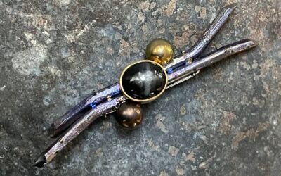 Martin SPRENG broche Saphir noir étoilé